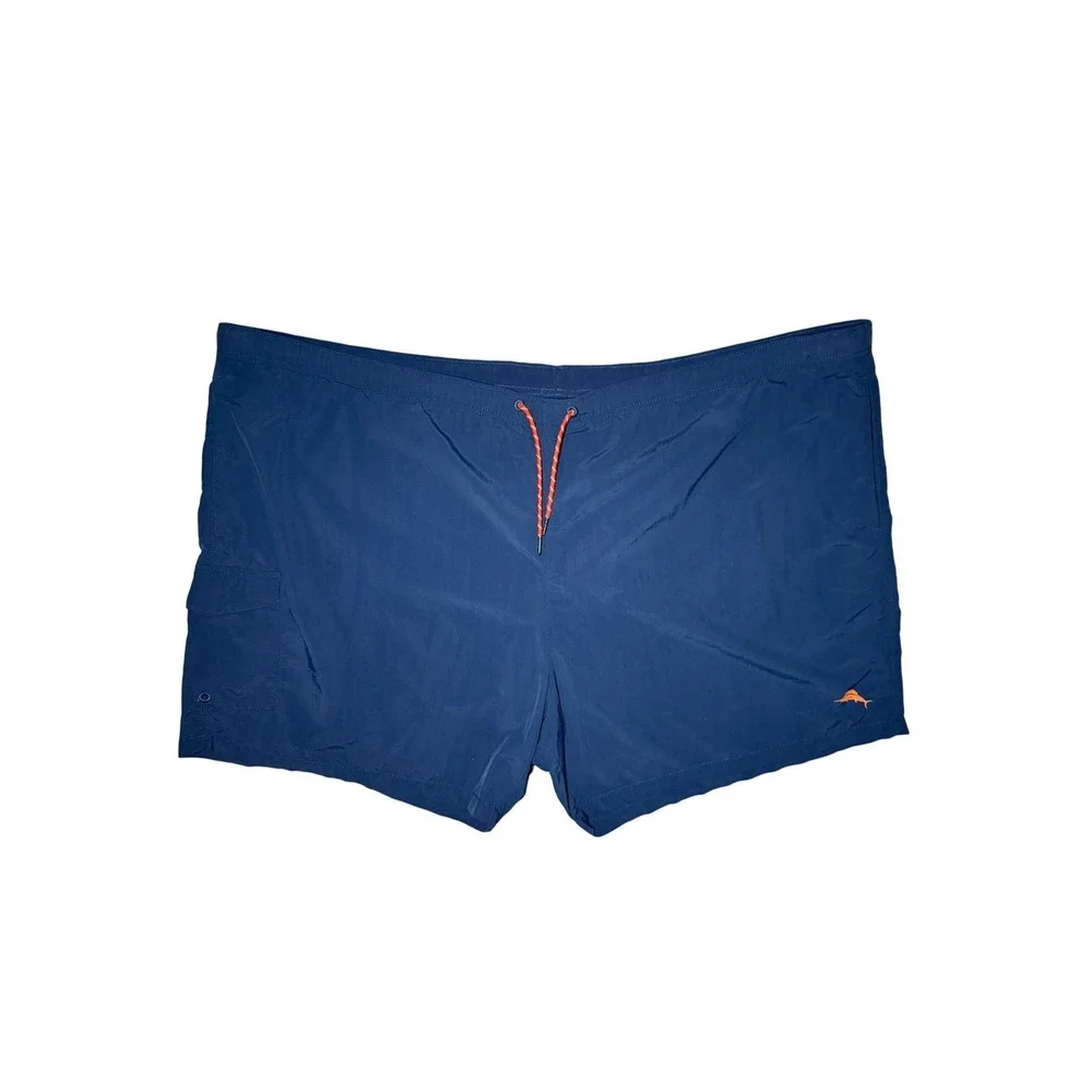 Tommy Bahama Relax Swim Trunks Men Size 4XB Navy Blue Mesh Lined Drawstring Logo